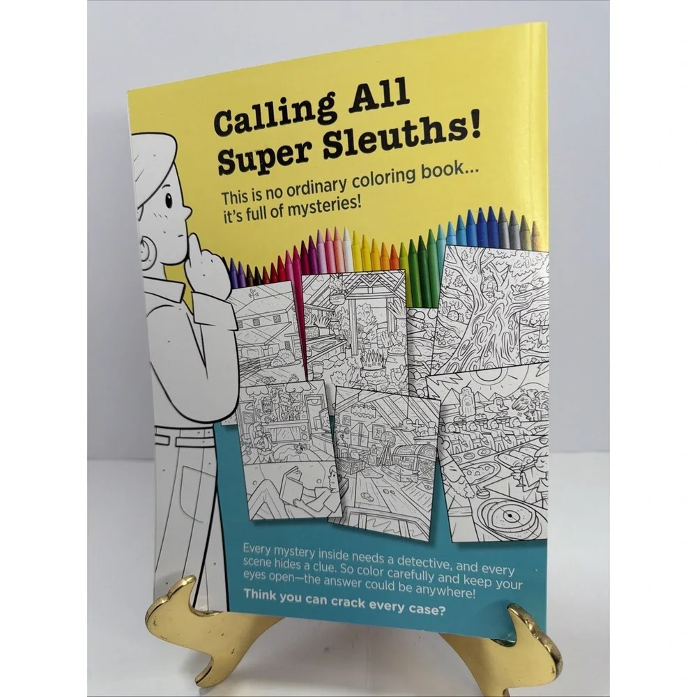 Color-Me Mysteries Coloring Book - 42 Mysteries Activities Any Kid Can Solve NEW